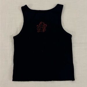 Brandy Melville Black Tank with Red Devil Graphic